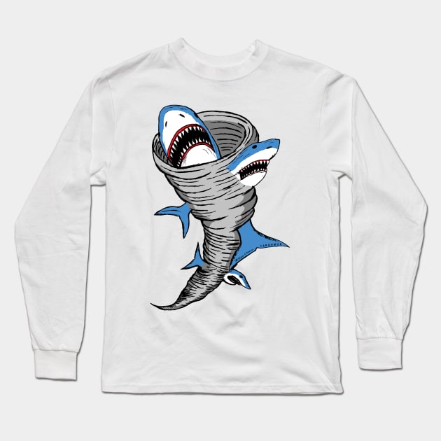 Shark Tornado Long Sleeve T-Shirt by jarhumor